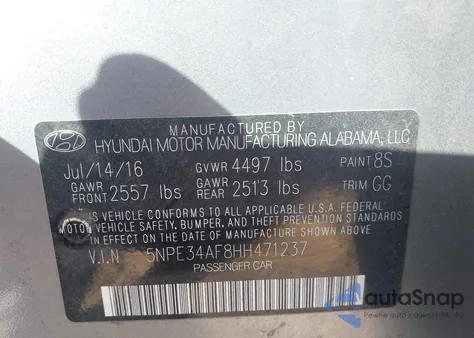 2017 Hyundai Sonata Limited from USA, damaged, VIN 5NPE34AF8HH471237